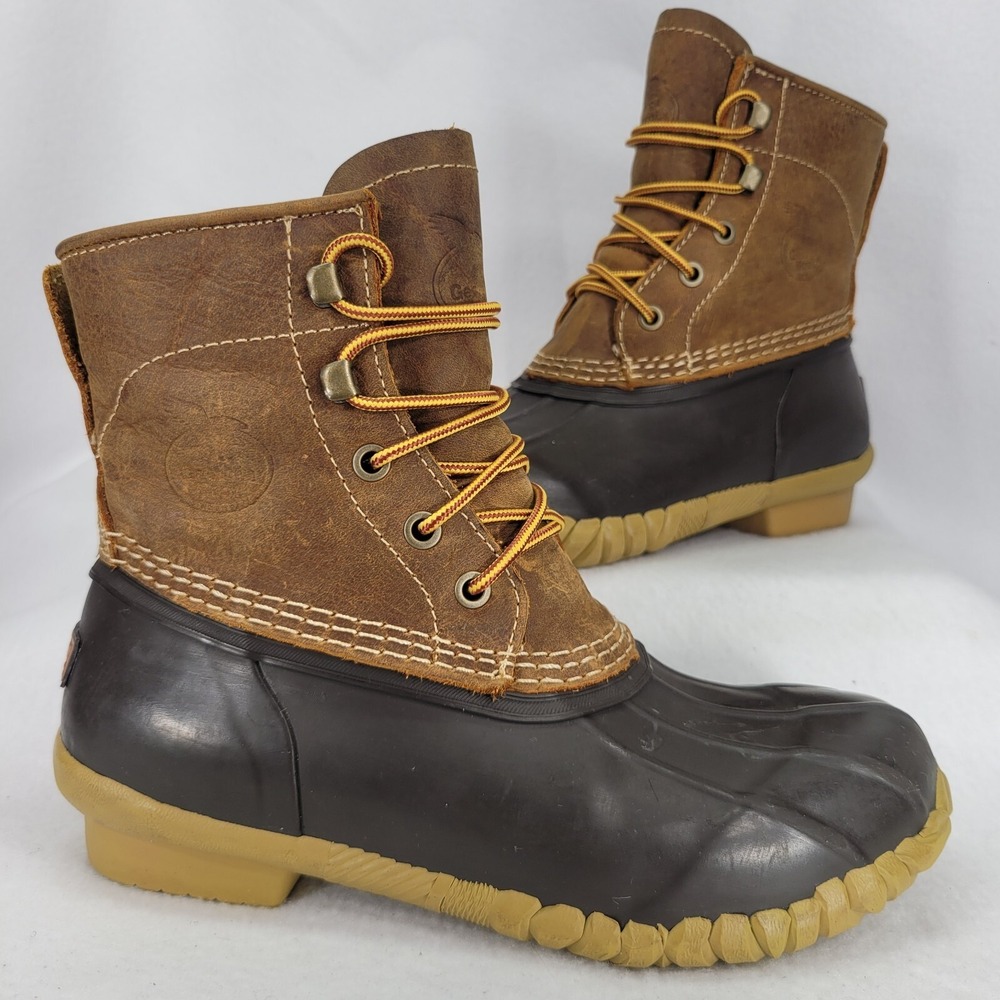 Georgia Boot Mens 4M Brown Leather Duck Boot Marshland 6" Work Rain Snow Outdoor